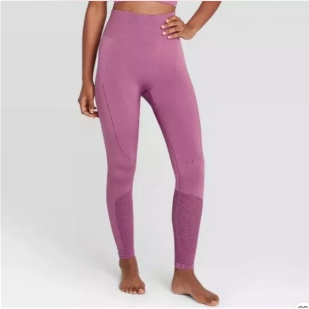 Joy lab NWT leggings seamless high waisted 7/8 lulu mesh Bordeaux sold out